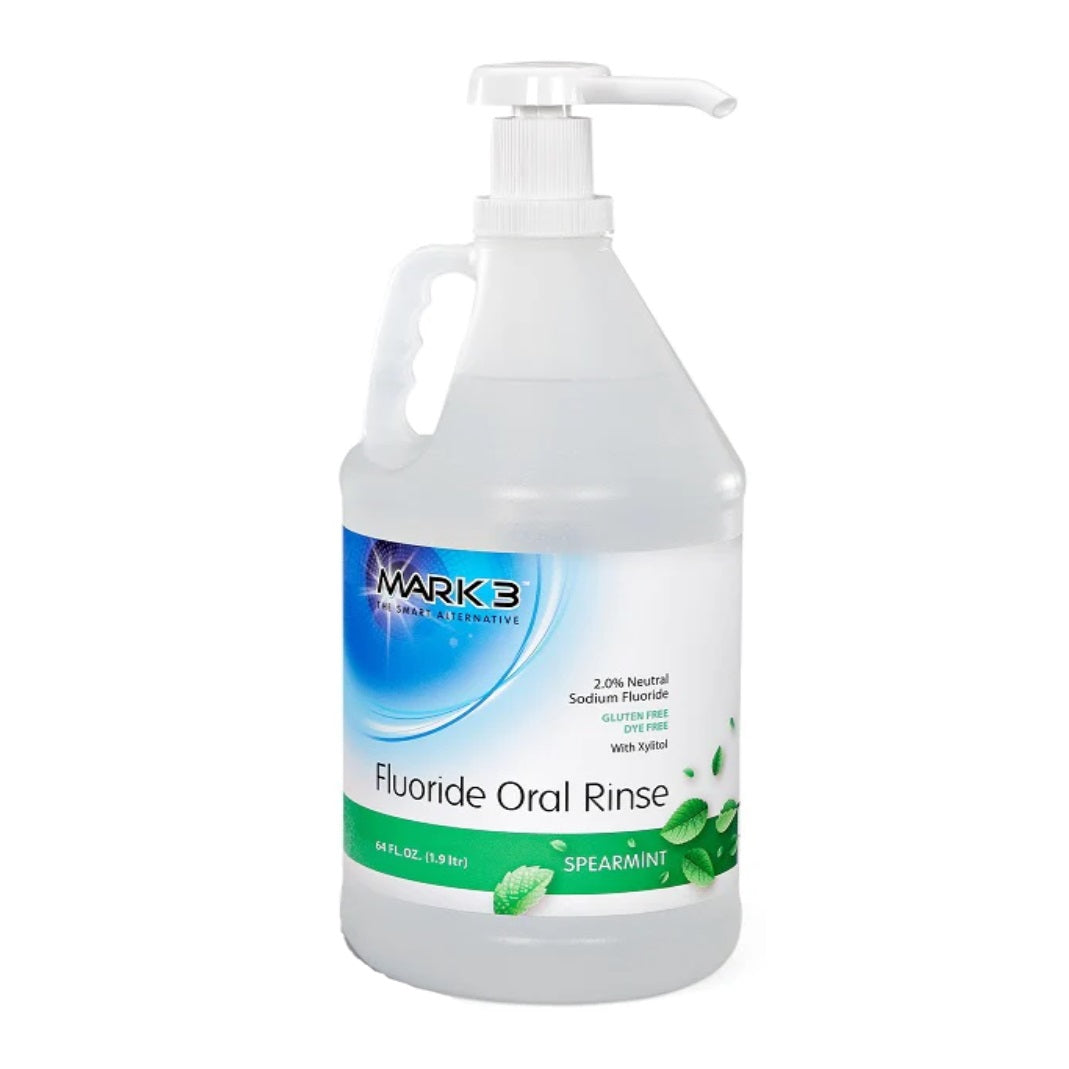 MARK3 Fluoride Oral Rinse 2% Neutral Sodium Fluoride Mint 64oz – Dye-Free, Xylitol-Sweetened Dental Mouthwash for Sensitivity, Decay Prevention, and Cosmetic Restoration Care