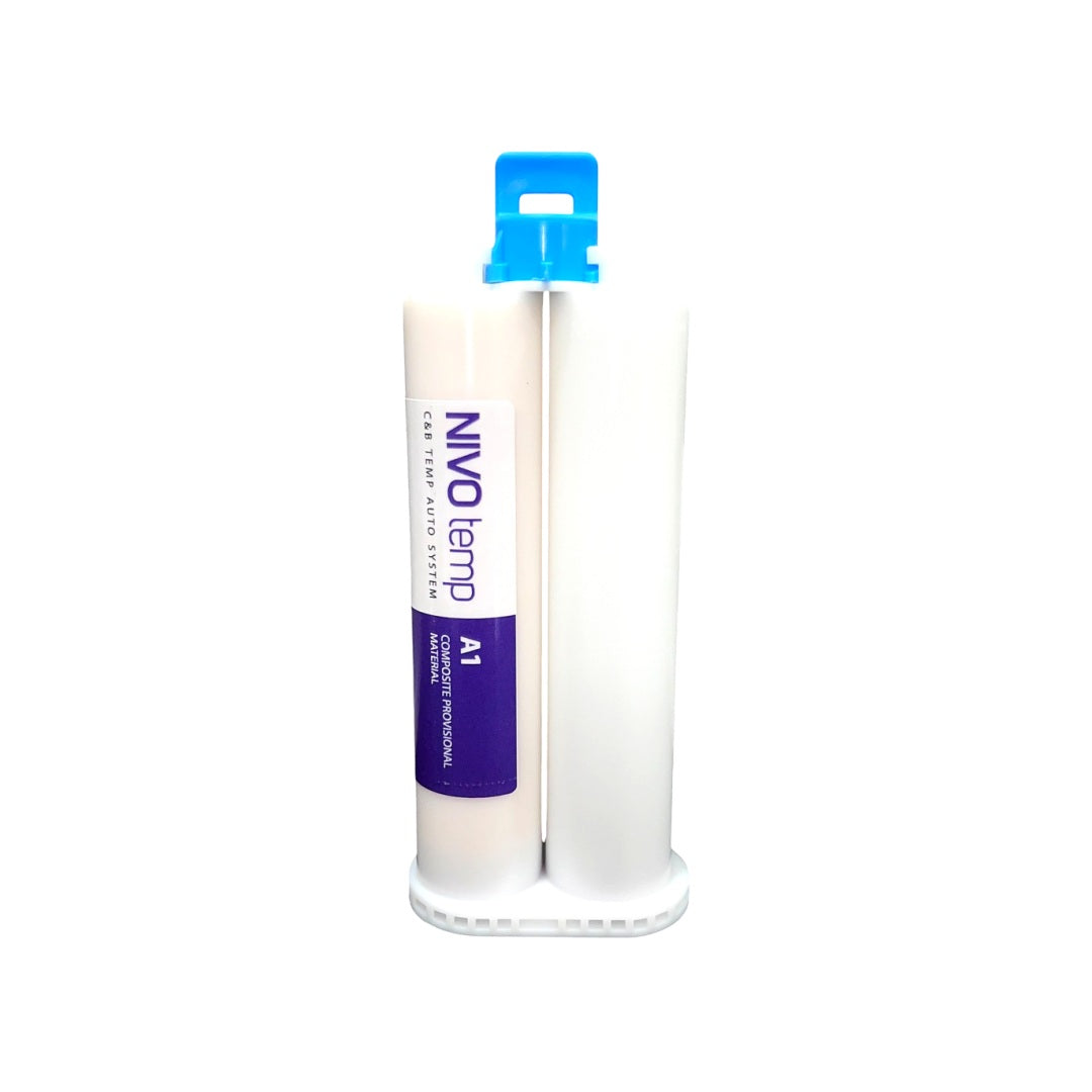 Nivo Temp A1 Temporary Crown and Bridge Automix 50ml Cartridge, Dental Composite Provisional Material, Shade A1, Bisacrylic Resin, Easy Trimming, Enamel-Like Fluorescence.