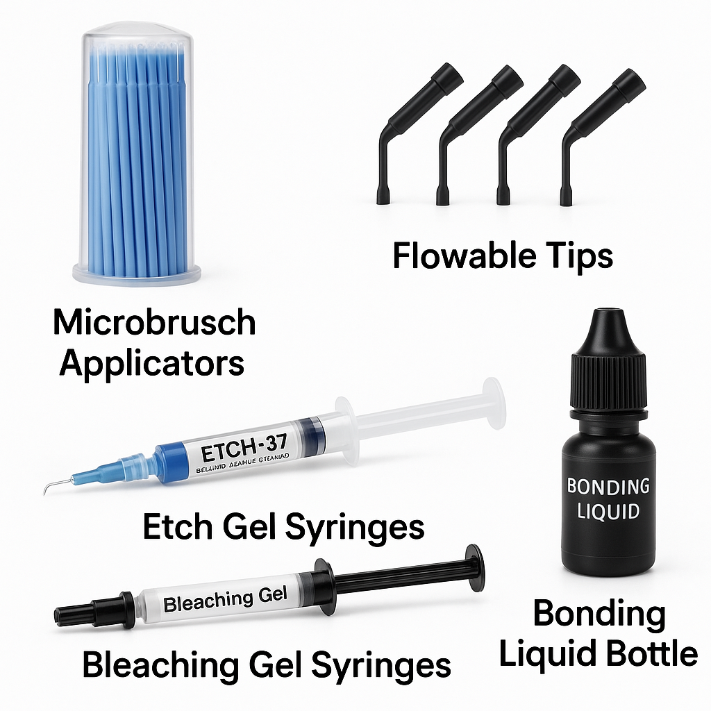 Dental cosmetic whitening kit with blue gel-filled syringes, clear tray, and blue packaging for professional teeth bleaching treatments