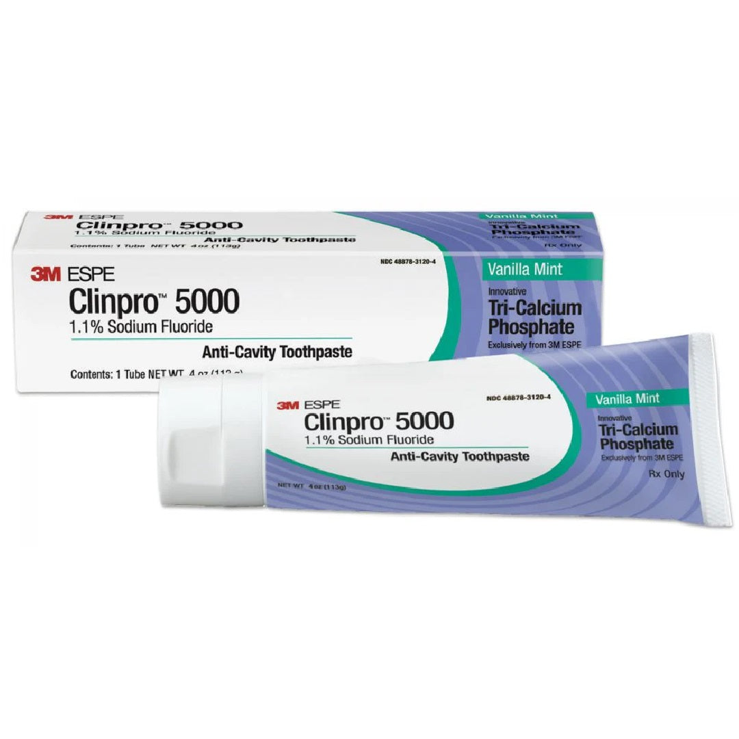 3M ESPE Clinpro 5000 Anticavity Toothpaste 1.1% Sodium Fluoride Vanilla Mint 4.3oz - Advanced Cavity Protection, Enamel Strengthening, Treats Sensitivity, Gluten-Free, Dye-Free