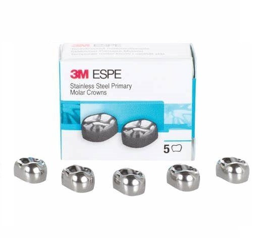 3M ESPE ELR5 Stainless Steel 2nd Primary Molar Crowns - Pediatric Dental Restoration - Durable and Aesthetic - Biocompatible - Easy Chairside Placement - Pack of 5