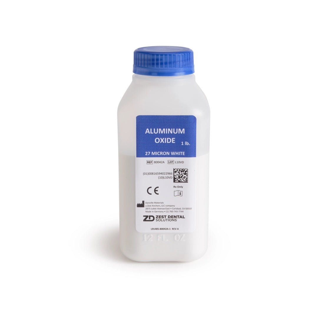 Danville Aluminum Oxide 27 Micron Dental Abrasive Powder 1lb Bottle 80042A: Versatile for bonding, cavity prep & general use on metal, porcelain, acrylic & composites.