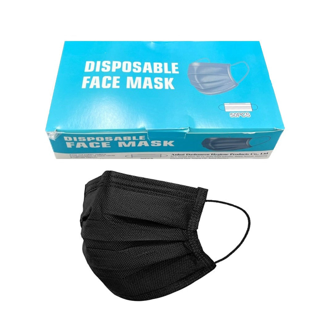 Secure protection with Anhui Disposable Face Mask 3-Ply Black. Versatile for general use, electronic manufacturing, schools, and more. 3-ply design, high breathability, and excellent fluid protection. #1 choice for reliable and comfortable respiratory safety.