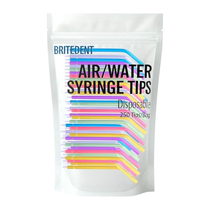 BRITEDENT Disposable Air Water Syringe Tips Rainbow Assorted Colors 250/Bag