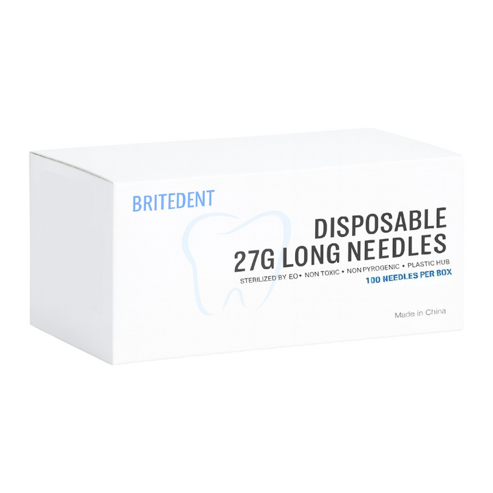BRITEDENT 27G Long Dental Needles disposable stainless steel Box