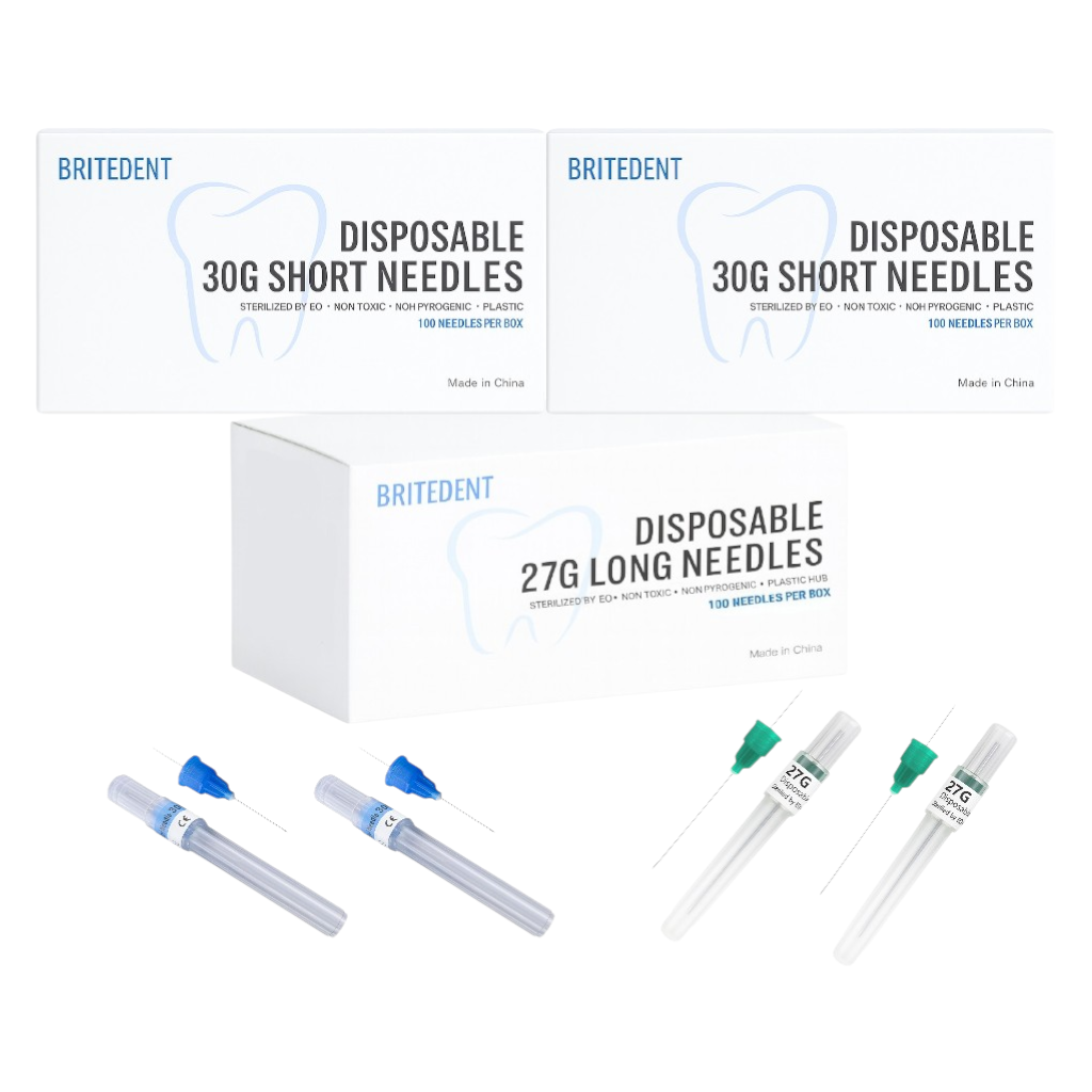 BRITEDENT Short Dental Needles disposable stainless steel