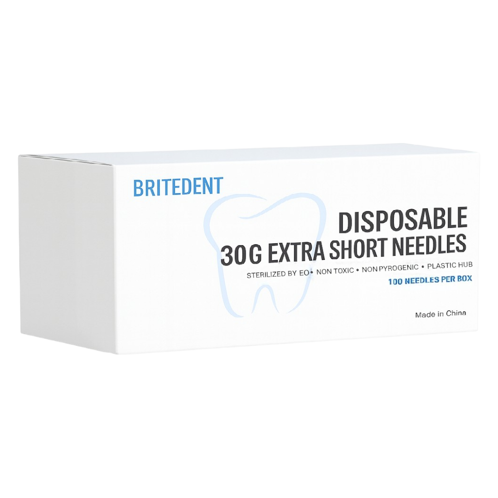 BRITEDENT 30G Extra Short Dental Needles disposable stainless steel 100 Box