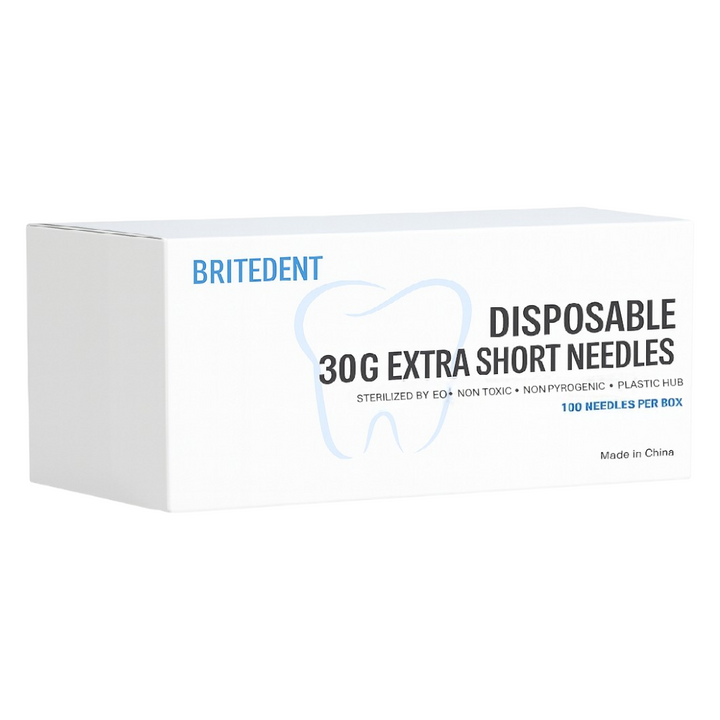 BRITEDENT 30G Extra Short Dental Needles disposable stainless steel 100 Box