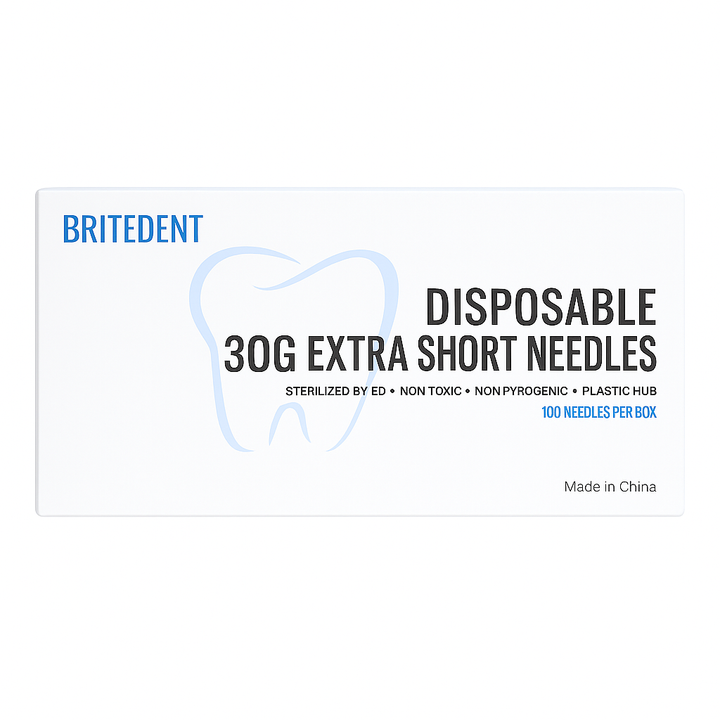 BRITEDENT 30G Extra Short Dental Needles disposable stainless steel 100 Per Box