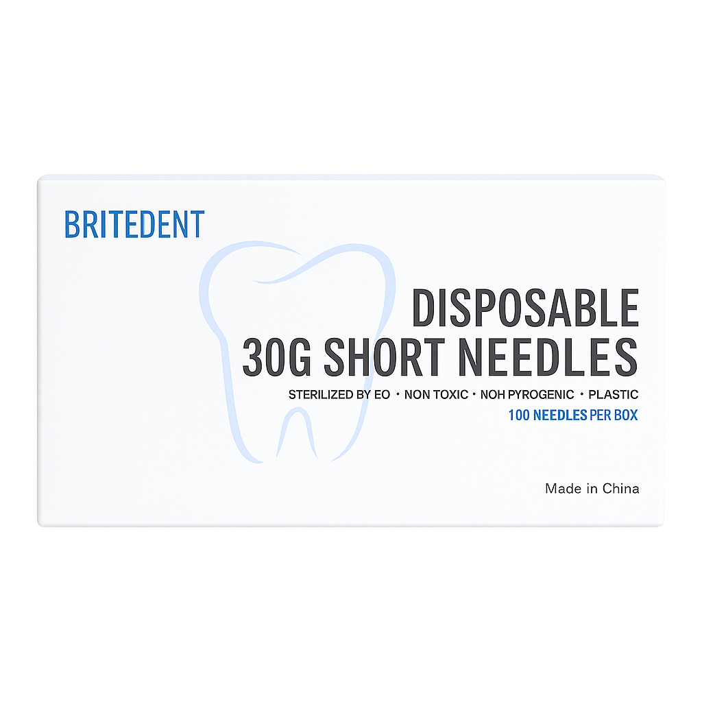BRITEDENT 30G Short Dental Needles disposable stainless steel Box