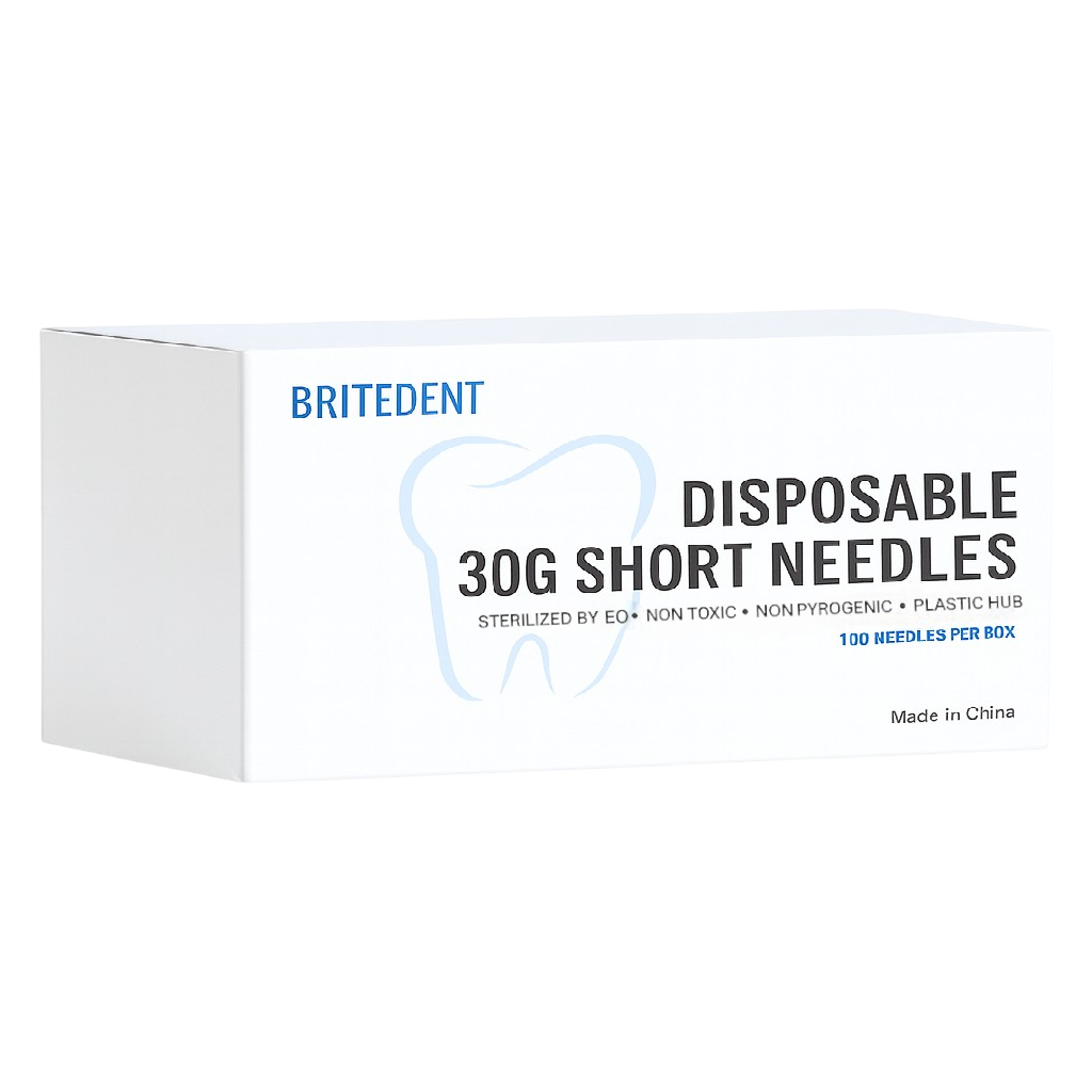 BRITEDENT 30G Short Dental Needles disposable stainless steel Box of 100