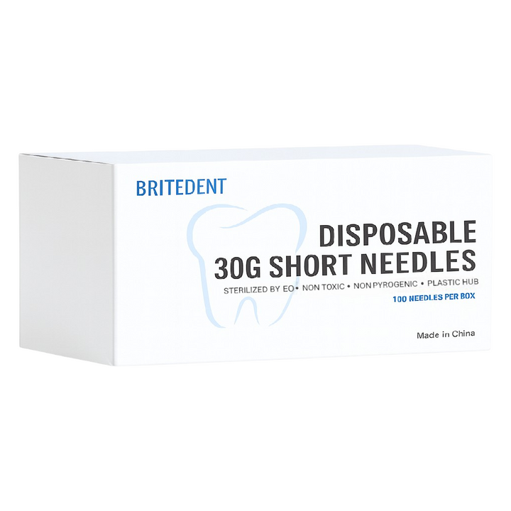BRITEDENT 30G Short Dental Needles disposable stainless steel Box of 100
