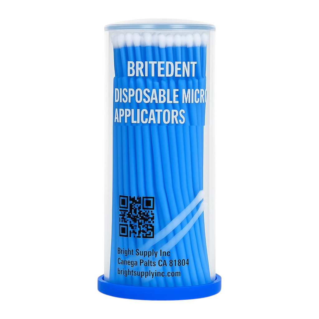 BRITEDENT Dental Micro Applicator Brushes Blue 100 Applicators
