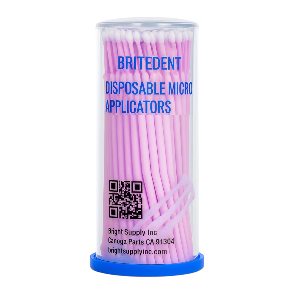 BRITEDENT Dental Micro Applicator Brushes Mauve 100 Applicators