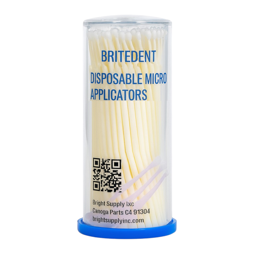 BRITEDENT Dental Micro Applicator Brushes White 100 Applicators