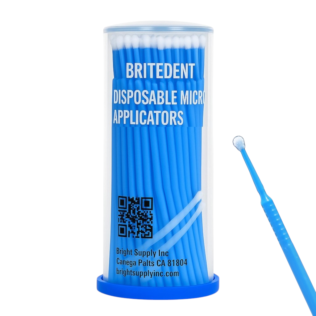 BRITEDENT Dental Micro Applicator Brushes Blue 100 Pack 
