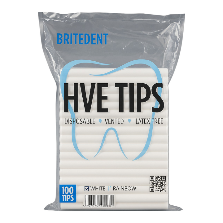 BRITEDENT HVE Suction Tips White disposable vented latex-free 100 tips