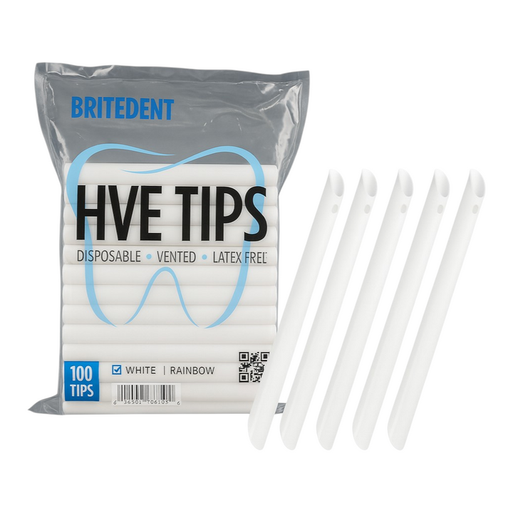 BRITEDENT HVE Suction Tips White disposable vented latex-free bag