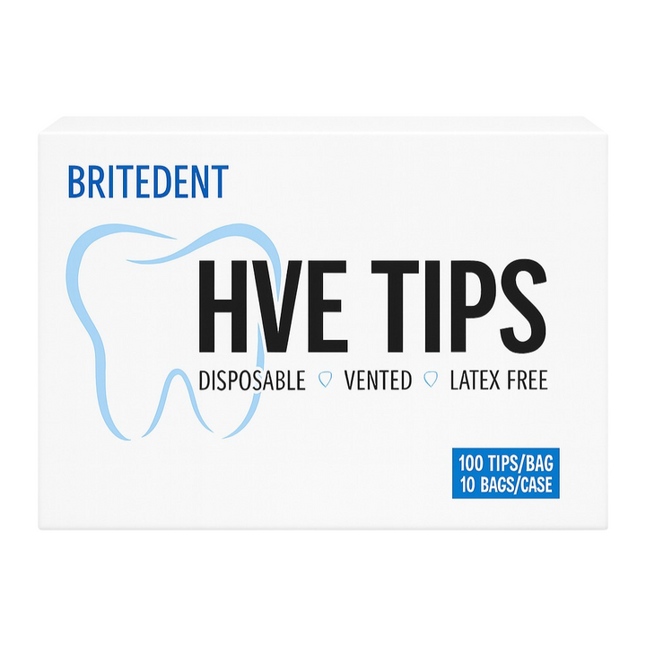 BRITEDENT HVE Suction Tips White and Assorted Colors disposable vented latex-free