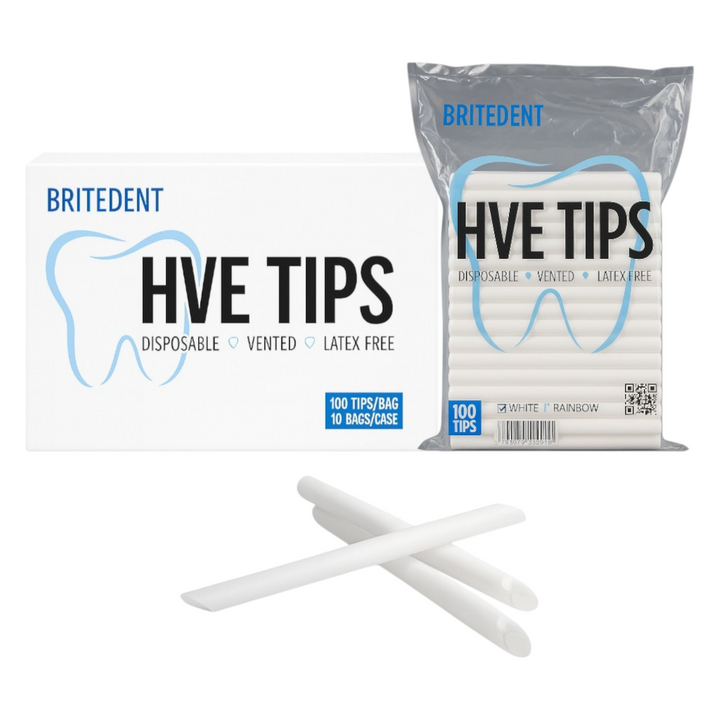 BRITEDENT HVE Suction Tips White disposable vented latex-free