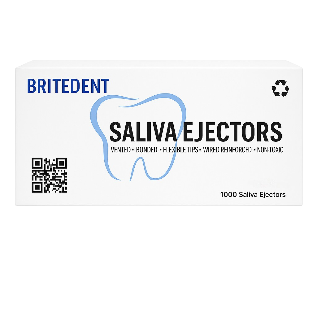 BRITEDENT Saliva Ejectors All Colors latex-free disposable 1000 case Box