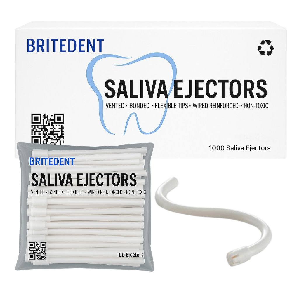 BRITEDENT Saliva Ejectors White latex-free disposable 1000 case