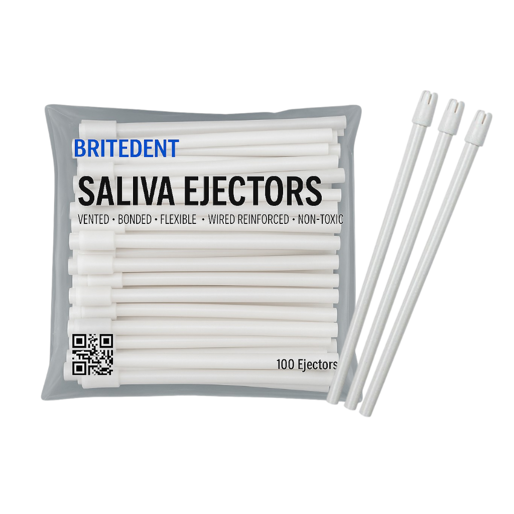 BRITEDENT Saliva Ejectors White latex-free disposable 100 Tips