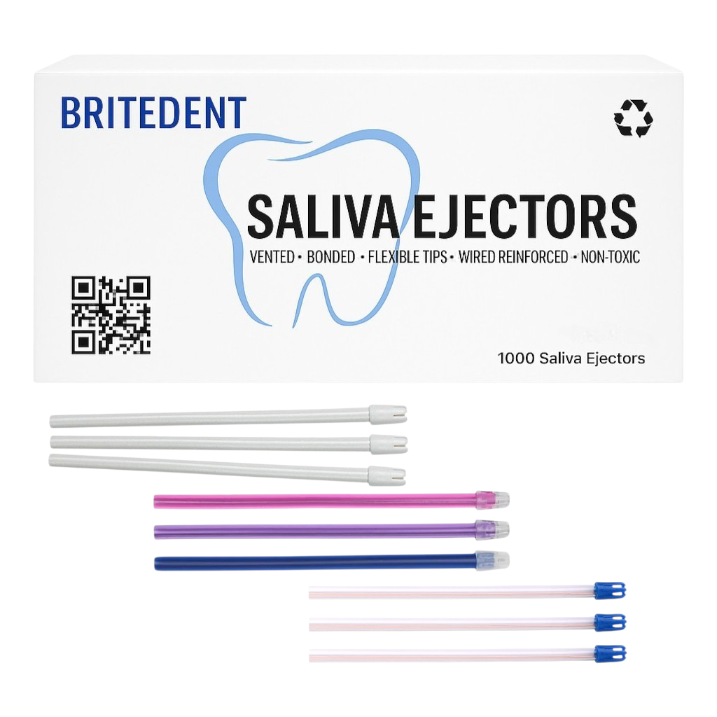 BRITEDENT Saliva Ejectors All Colors latex-free disposable 1000 case