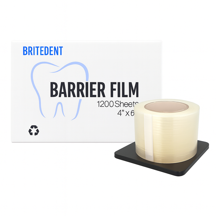 BRITEDENT barrier film adhesive protective sheets 4x6 1200 roll clear