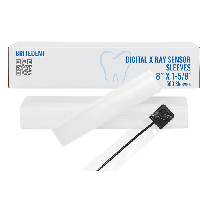 BRITEDENT digital X-ray sensor sleeves 500 box disposable dental barrier sleeves 8 x 1-5/8