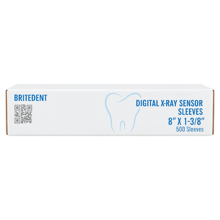 BRITEDENT digital X-ray sensor sleeves 500 box disposable dental barrier clear sleeves 8 x 1-3/8