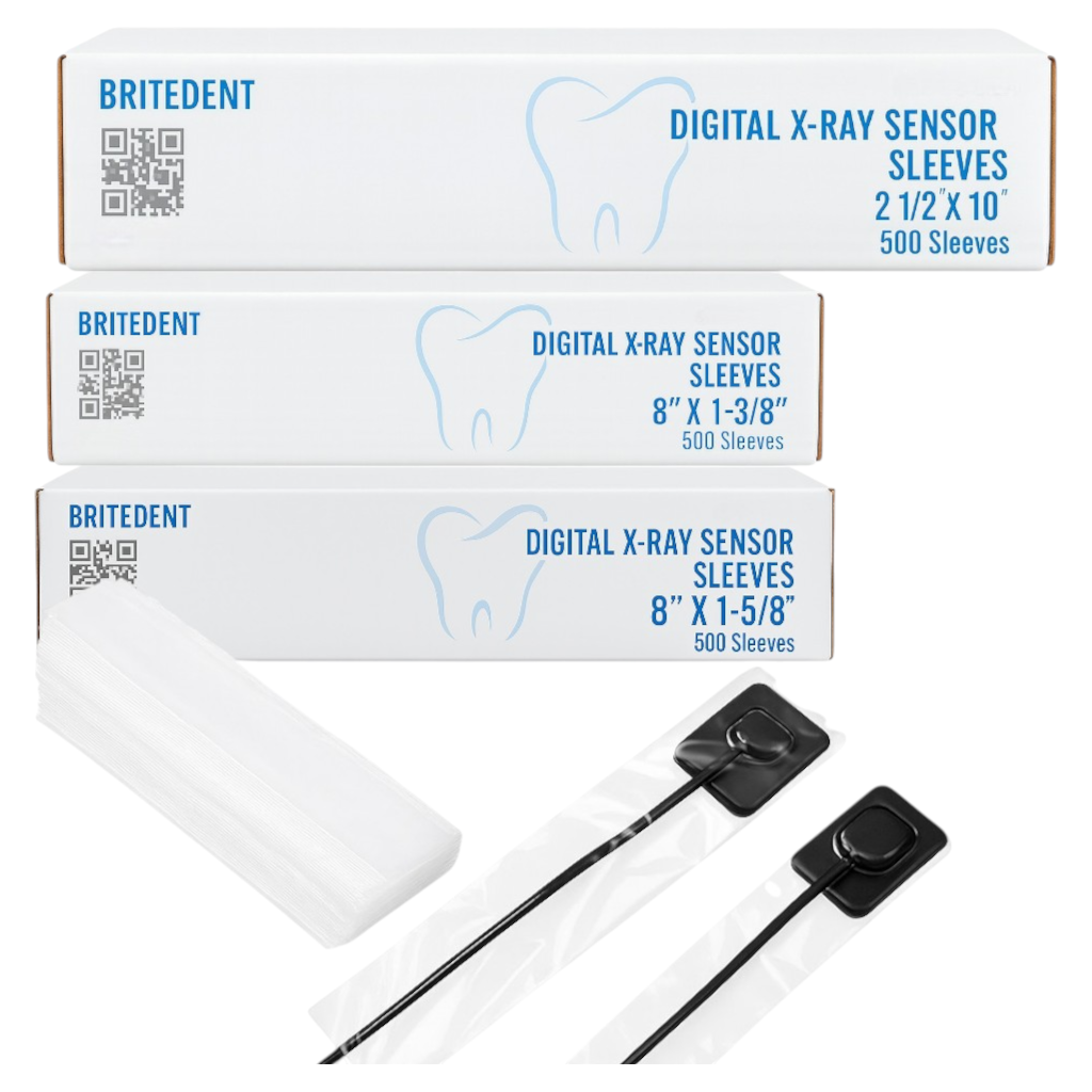 BRITEDENT digital X-ray sensor sleeves 500 box disposable dental barrier sleeves multiple sizes