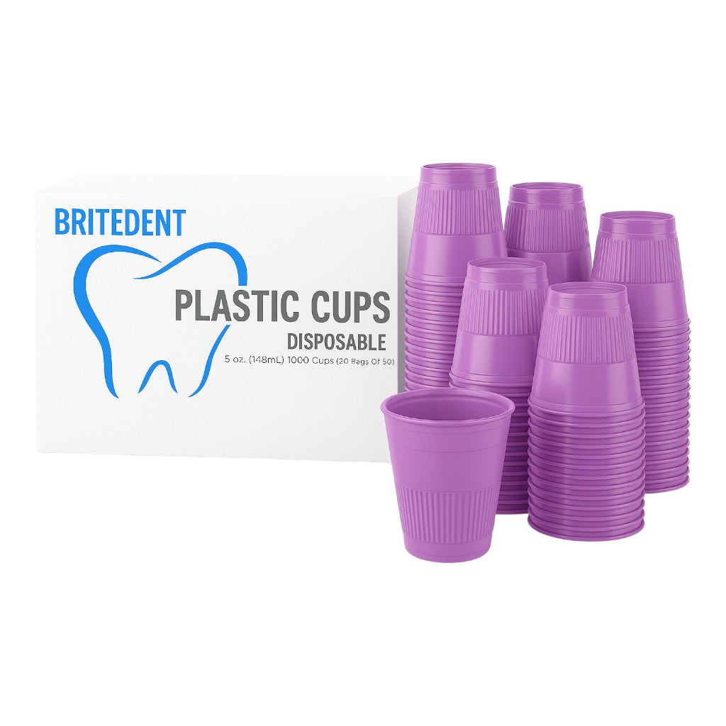 BRITEDENT Disposable Plastic Cups 5 oz Purple – 1000/Box for dental and medical use
