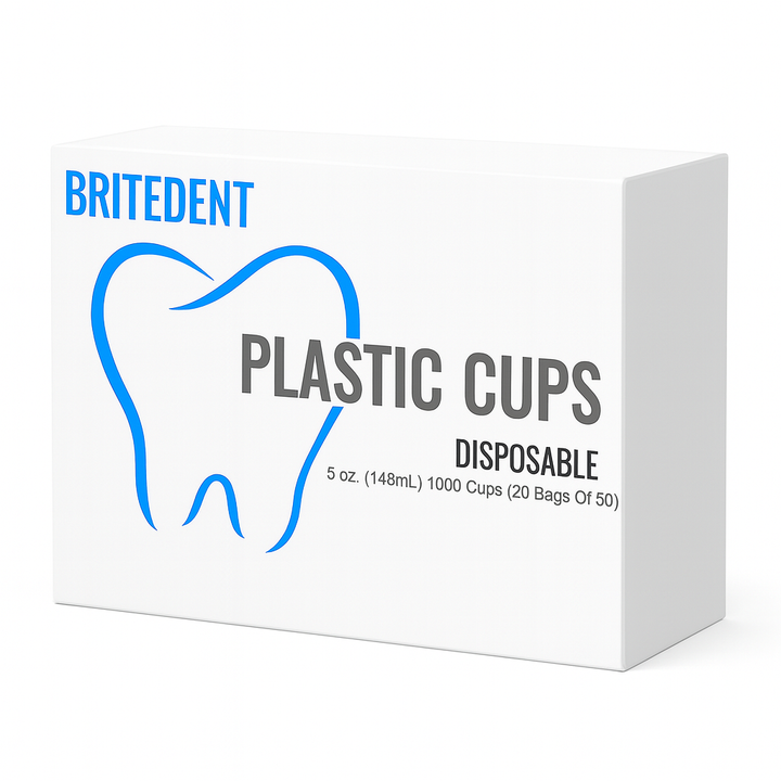 BRITEDENT Disposable Plastic Cups 5 oz – 1000/Case for dental and medical use