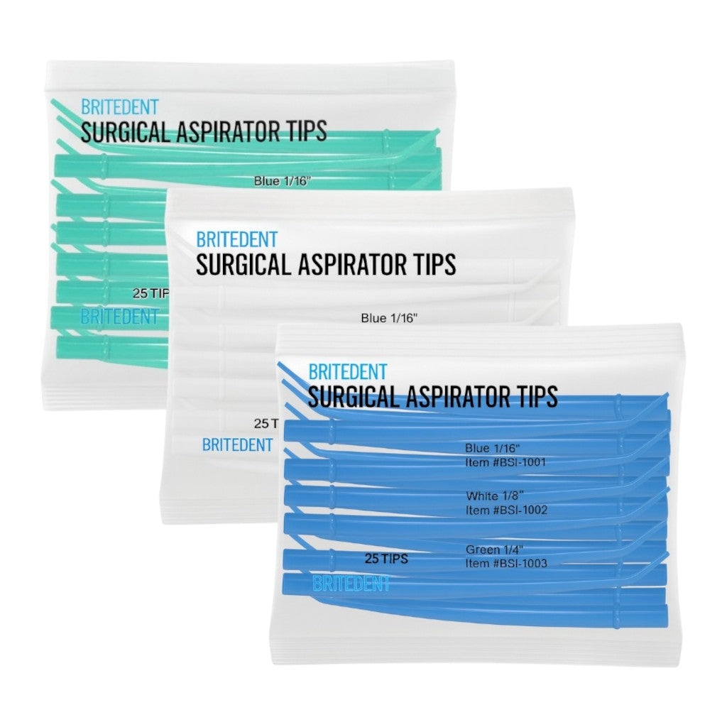 BRITEDENT sterile disposable surgical aspirator tips angled