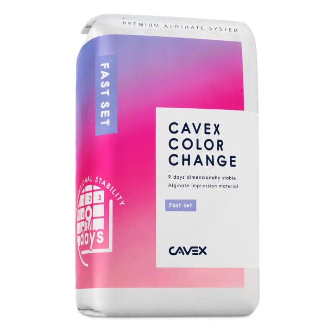 Cavex ColorChange Alginate Fast Set Impression Material 500g Bag AA323 - Dust-Free & Highly Elastic Dental Alginate. Ideal for Crowns, Bridges, Dentures, & Orthodontics. Fast Set & Functional Color Change System for Precision.