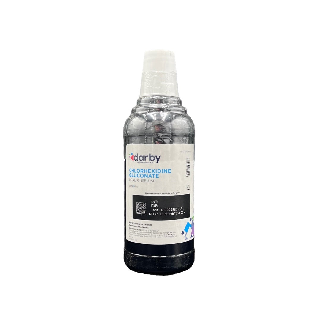 Darby Chlorhexidine Gluconate (CHG) 0.12% Oral Rinse Mint Flavor Mouthwash 16oz Bottle - Antiseptic for Gingivitis, Periodontitis, Oral Irrigation & Post-Operative Healing. Refreshing Mint Taste.