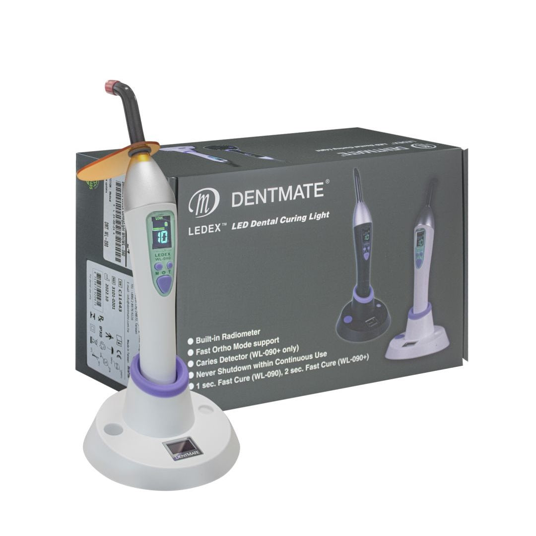 Dentmate Ledex LED Dental Curing Light WL-090, 1 Second Fast Cure, High-Intensity LED Dental Curing Light with Built-in Radiometer and Multiple Modes