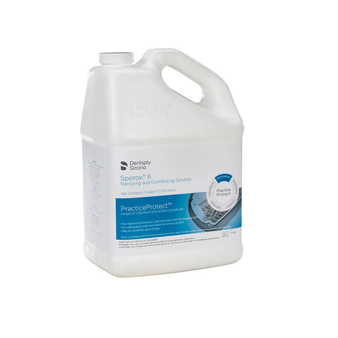 Dentsply Sporox II Sterilizing & Disinfecting Solution 1 Gallon – 7.5% Hydrogen Peroxide, Glutaraldehyde-Free, Ready-to-Use Dental Sterilization Solution