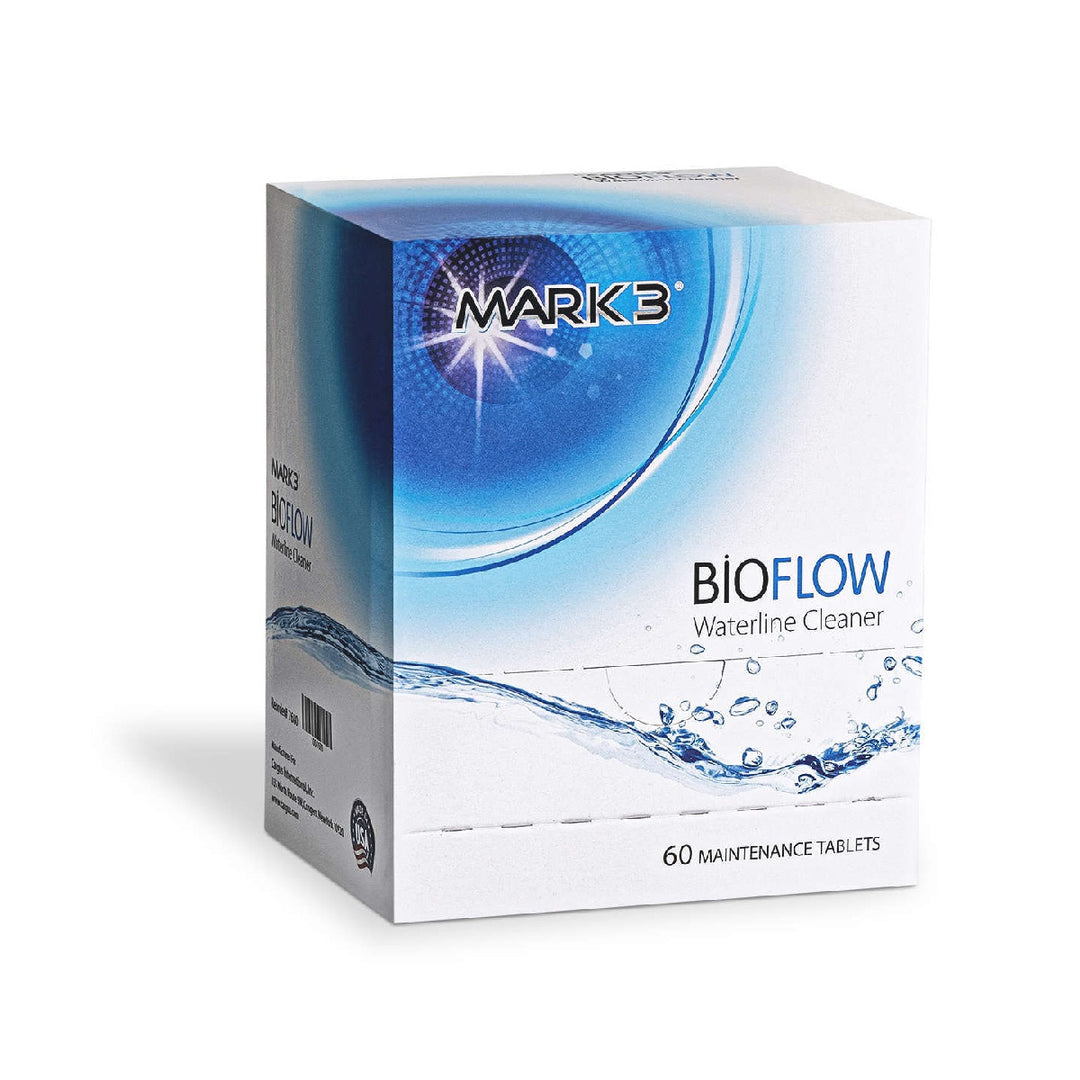 MARK3 BioFlow Waterline Cleaner Tablets 60/Bx 7680, Dental Waterline Cleaner, Odorless, Tasteless, Chemical-Free, Prevents Microbial Contamination, Compatible with All Dental Water Systems, PH Balanced