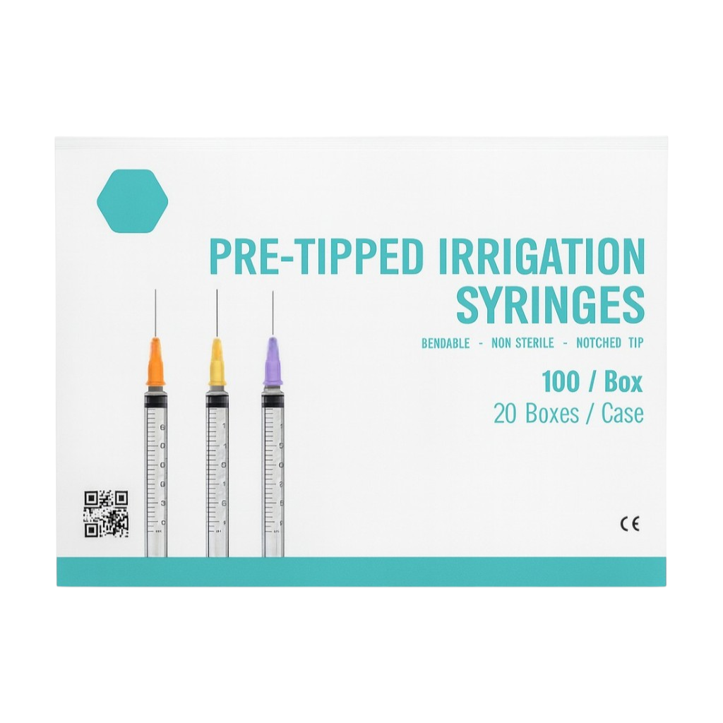 Madrid Dental Choice 3cc endo irrigation syringes with 25Ga 27Ga 30Ga needle tips 100 box