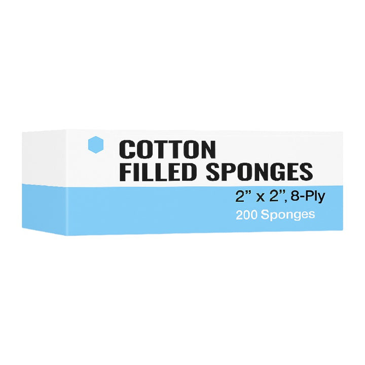 Madrid Dental Choice Disposable Absorbent Non-Sterile Cotton Filled Gauze Sponges 2x2 Gauzes 8-Ply 200 Pack