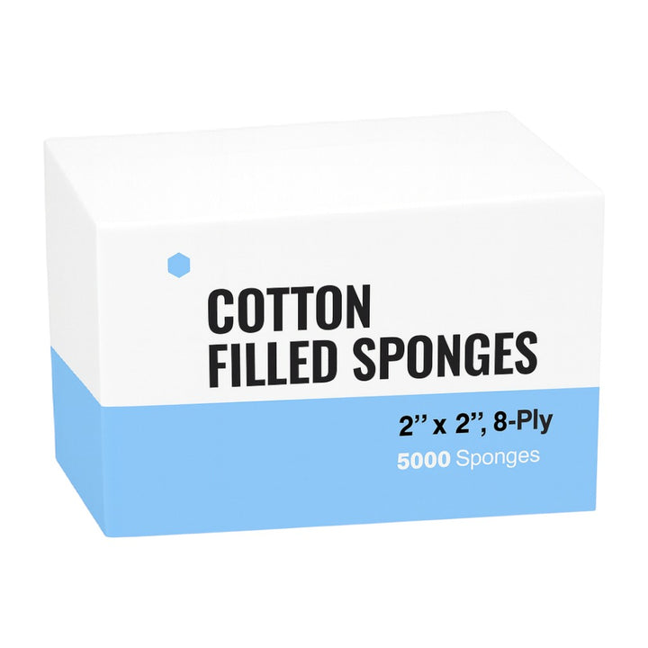 Madrid Dental Choice Disposable Absorbent Non-Sterile Cotton Filled Gauze Sponges 2x2 Gauzes 8-Ply Case