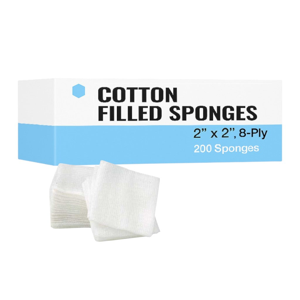 Madrid Dental Choice Absorbent Non-Sterile Cotton Filled Gauze Sponges 2x2 Gauzes 8-Ply 