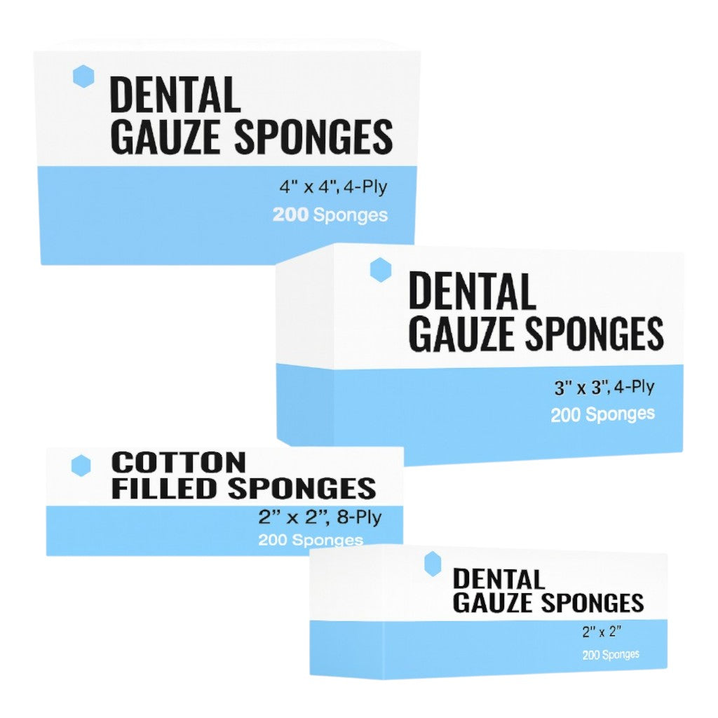 Madrid Dental Choice Absorbent Non-Sterile Gauze Sponges All Sizes Bulk Pack
