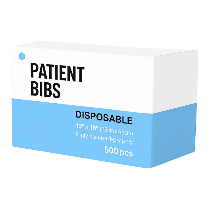 Madrid Dental Choice Disposable Patient Bib 13×18 2-ply poly backing (500/Case)