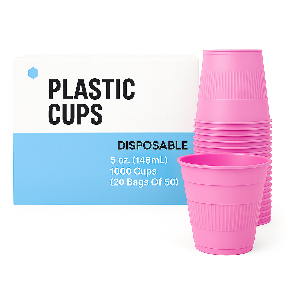 Madrid Dental Choice Disposable Plastic Cups Pink 5 oz 1000/Case