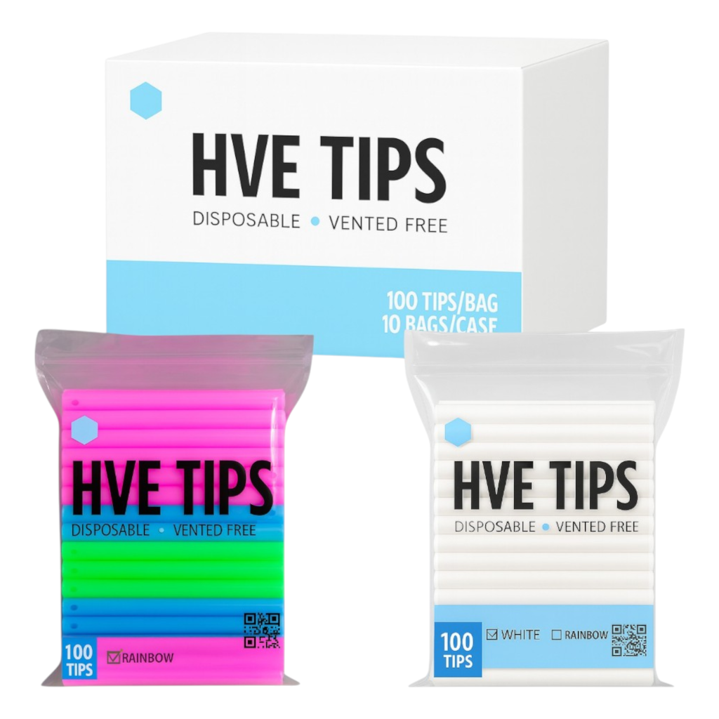 Madrid Dental Choice HVE Suction Tips White and assorted colors disposable vented latex-free