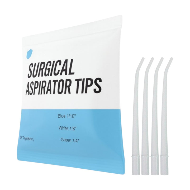 Madrid Dental Choice Surgical Aspirator Tips White 1/8" 25/Bag