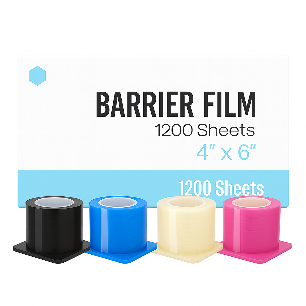 Madrid Dental Choice barrier film 4x6 adhesive protective sheets 1200 roll 4 colors